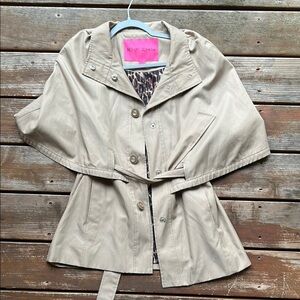 Beige Women's Jacket with Belt